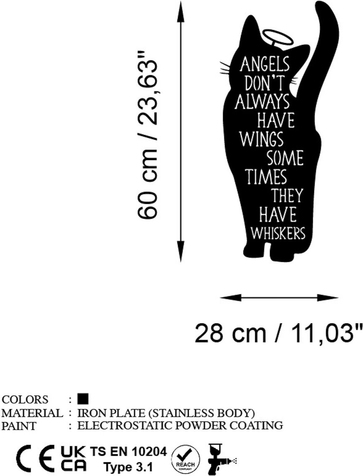 Aksesor dekorativ muri prej metali, mace, Wallity, Cat 9