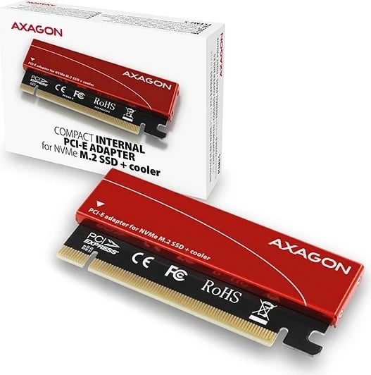 Adapter PCIe AXAGON PCEM2-S për SSD NVMe M.2, i zi