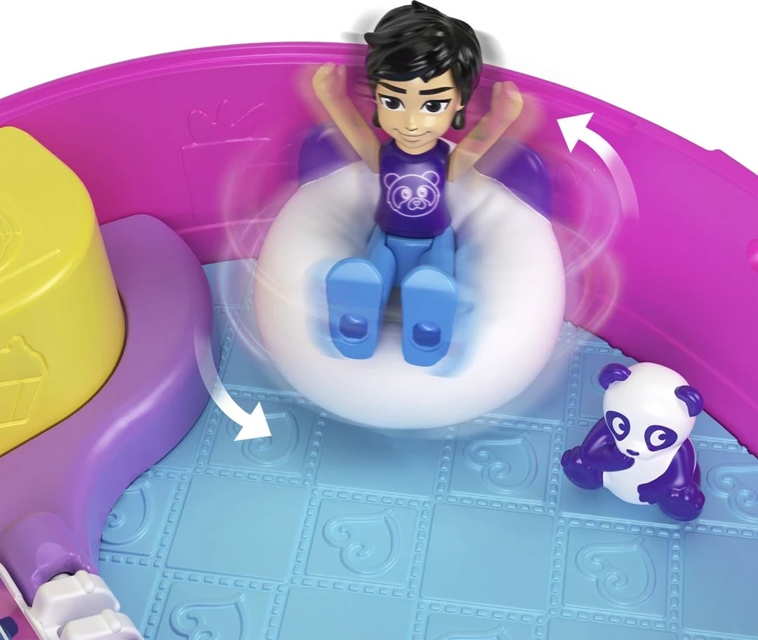 Set lodrash Polly Pocket Bubble Tea Panda Compact me 2 kukulla të vogla dhe panda, shumëngjyrësh