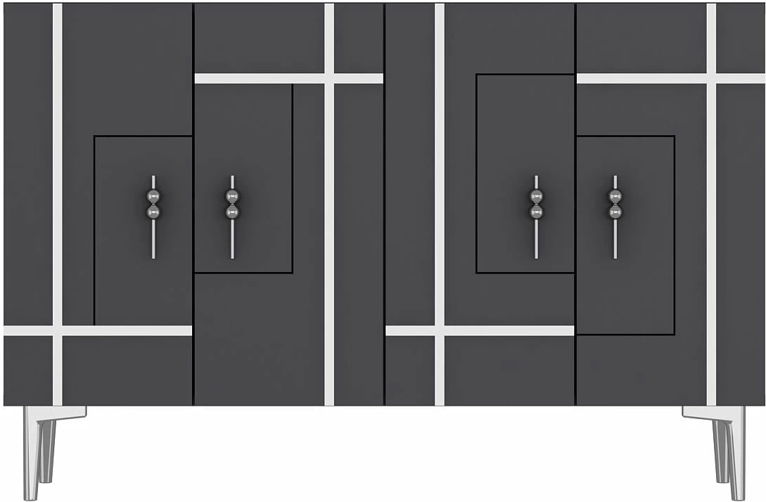 Konsol Skye Decor, ngjyrë antracit, argjend