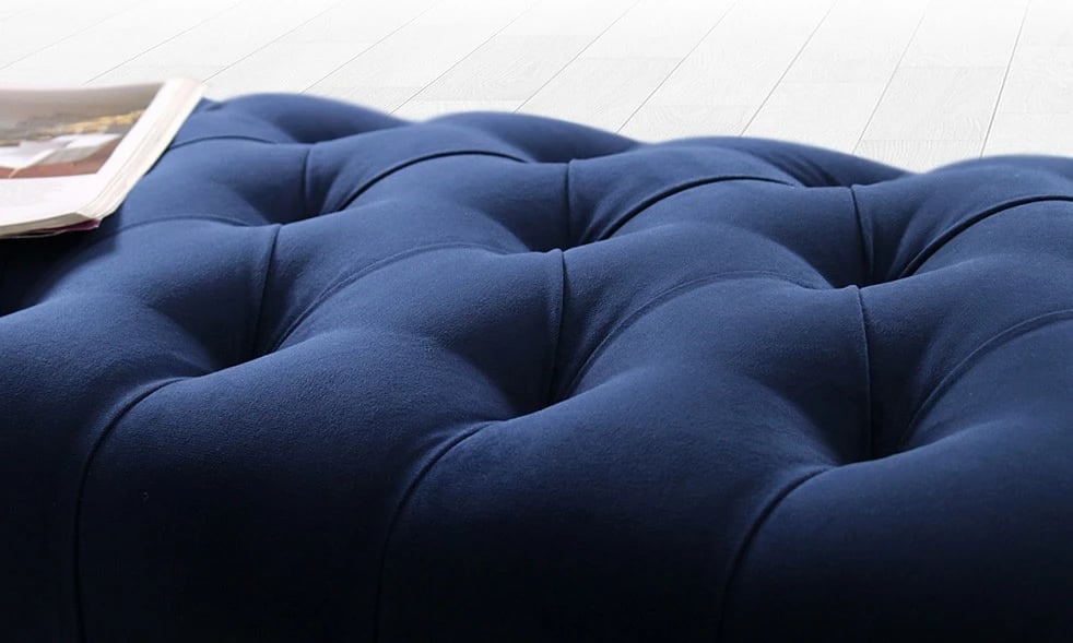 Bankë Atelier del Sofa, Missus, kadife, ngjyrë blu navy