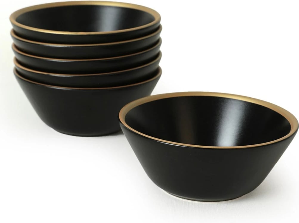 Set tasash (6 copë), Hermia Concept, ST042406F956A841700MAKA500, ngjyrë e zezë dhe ari