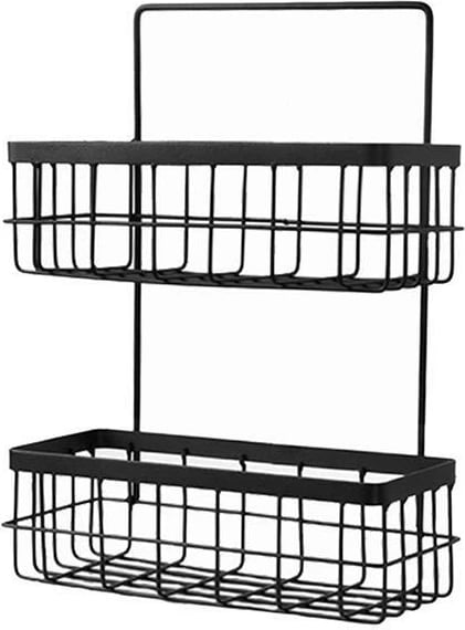 Shportë muri NEXT, metalike, 2 pozicione, e zezë