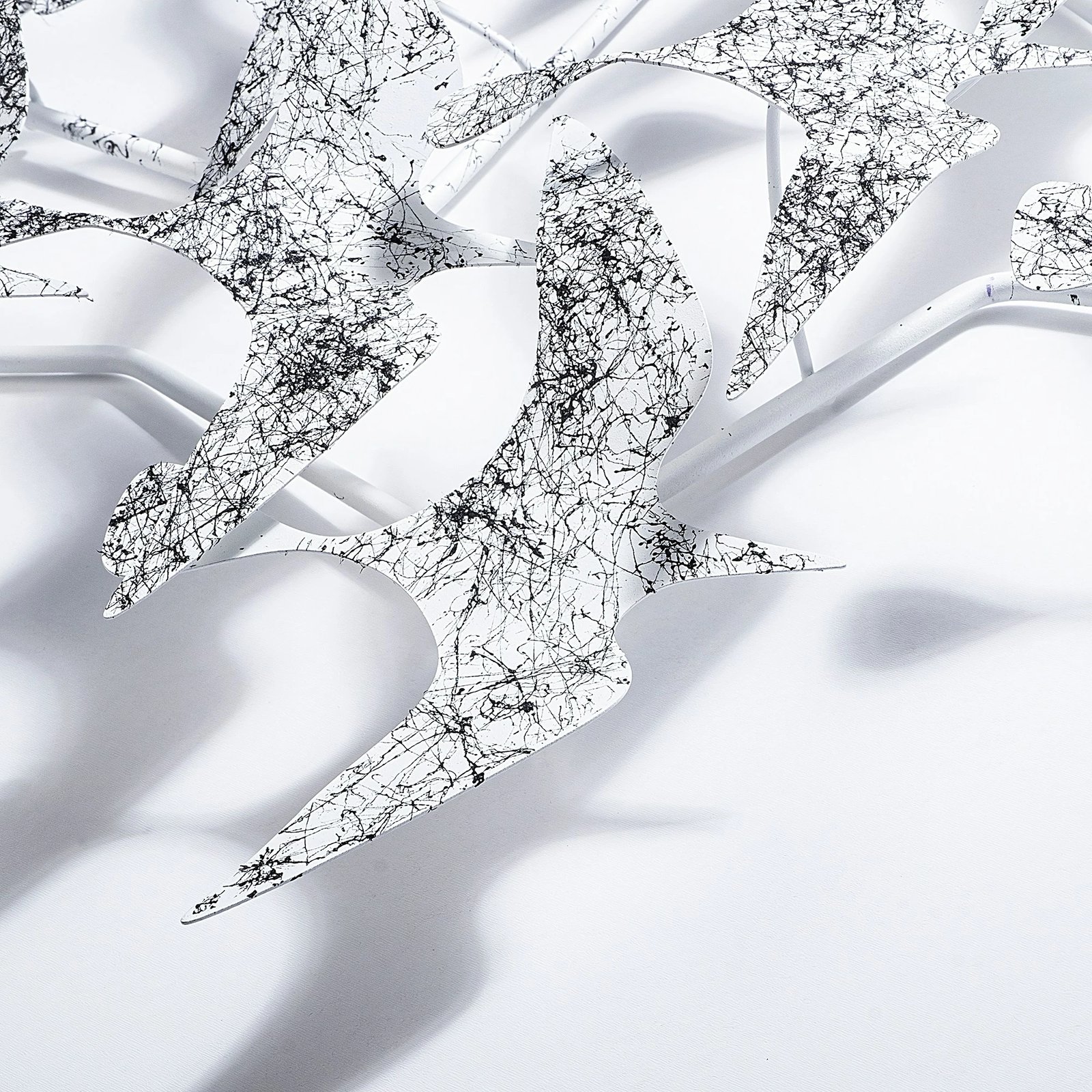 Aksesor dekorativ metalik për mur, Wallity Martılar 2, shumëngjyrësh, 59x124cm