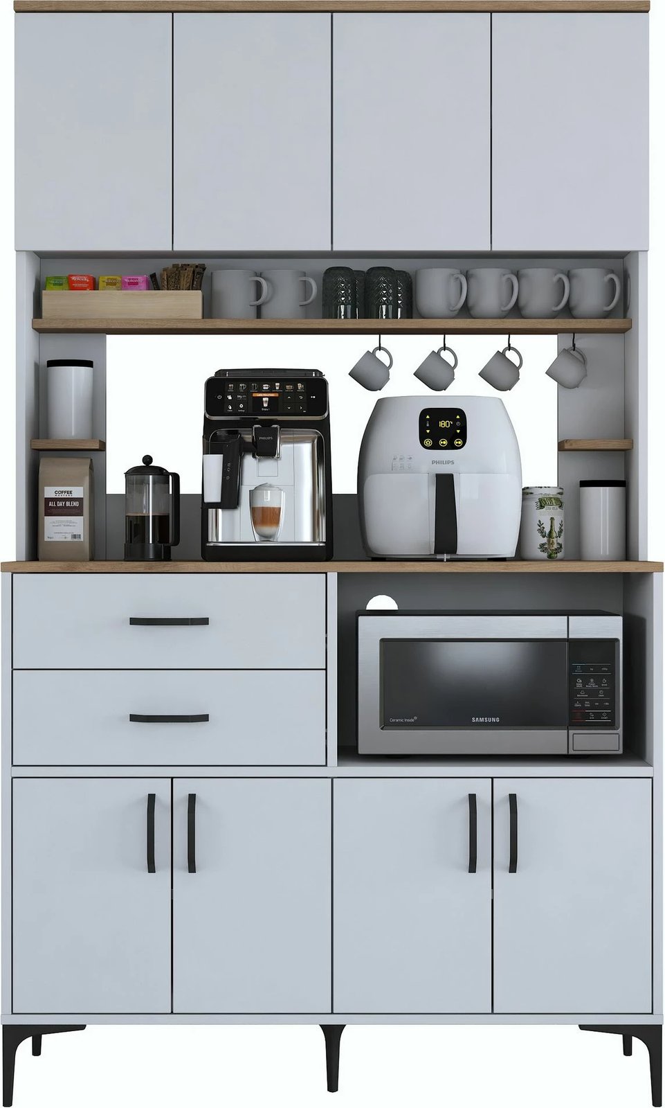 Dollap multifunksional, ngjyrë arre dhe e bardhë, Skye Decor JE208 - 3900