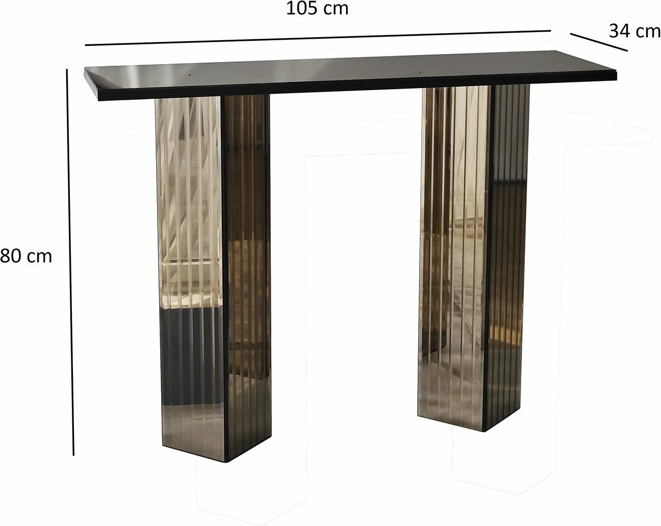 Komodë bronzi Hanah Home, 2 sirtarë