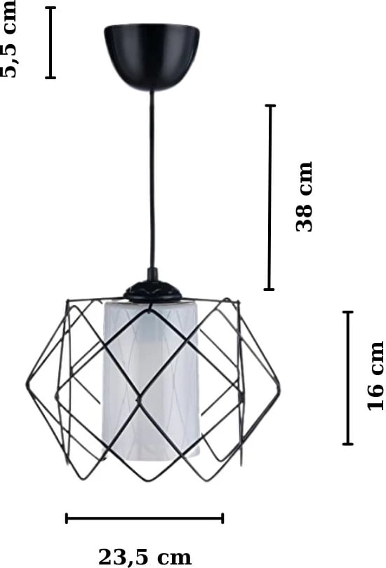 Llambadar Opviq, LB029x3, metalik, ngjyrë e zezë