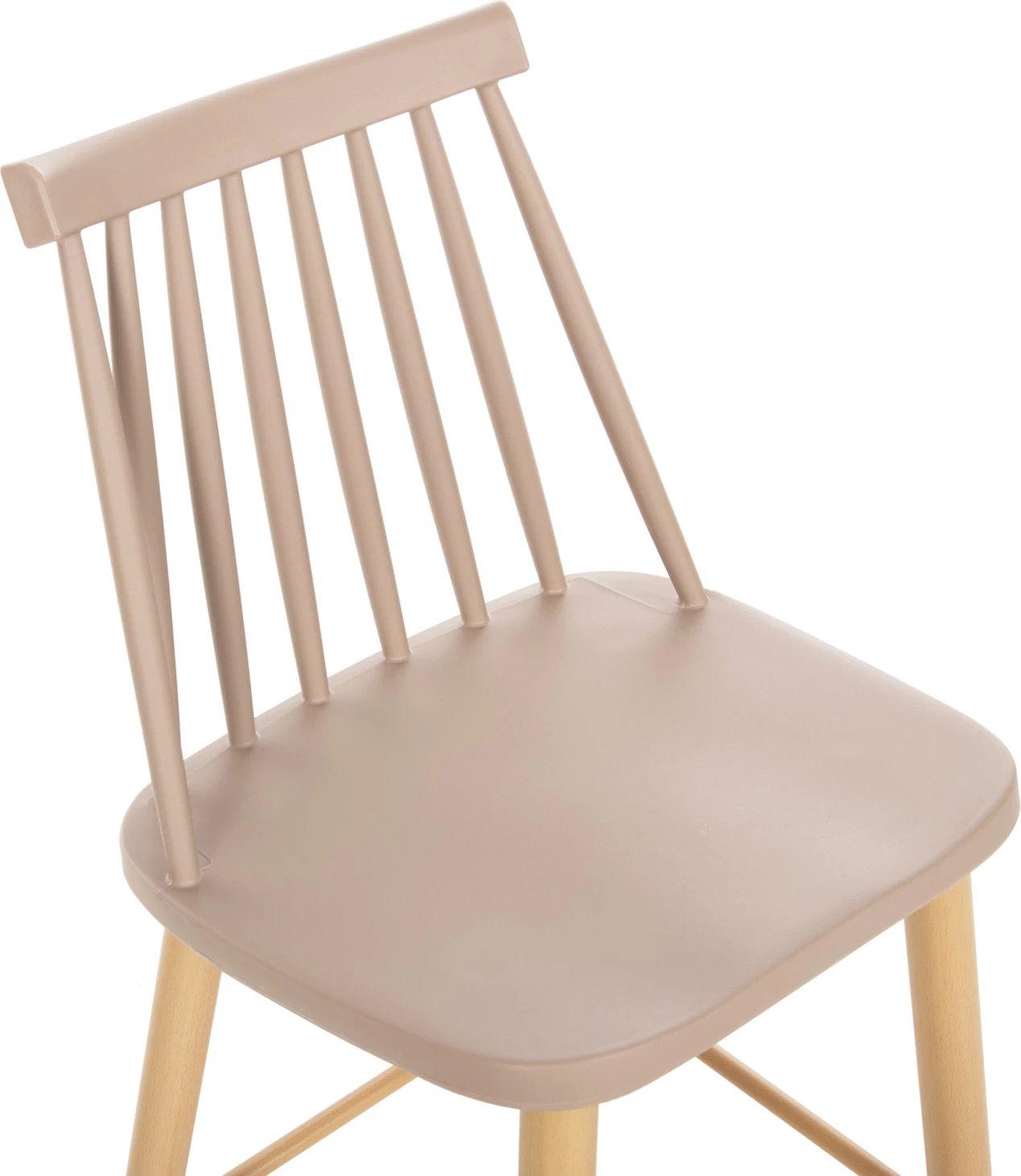 Karrige për bar mesatare VANESSA FH9300.25 ngjyrë kapuçino PP & këmbë metalike ngjyrë druri 45,5x46x97Hcm., set prej 2 copë