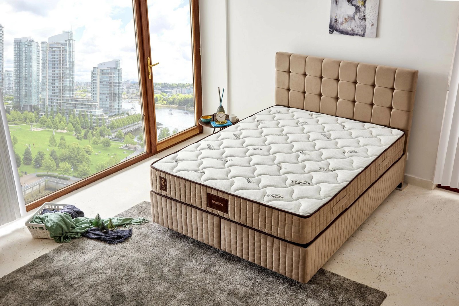 Dyshek dopio Skye Decor, bambu, 140x190 cm, fortësi mesatare