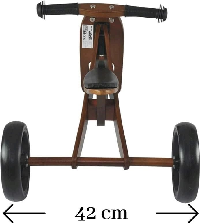 bicikletë 2-në-1 për fëmijë Milly Mally JAKE, dru, rrota shkumë 7 inç, sedilje e rregullueshme, ngarkesa maks 25 kg, 18-36 muaj, blu