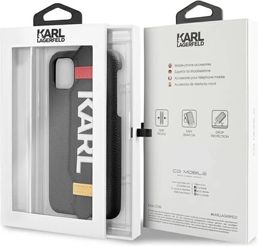 Mbështjellës Karl Lagerfeld Strap për iPhone 11 Pro 5.8", i zi