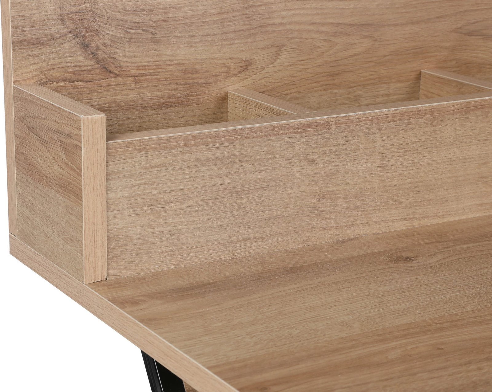 Tavolinë grimi Skye Decor, ngjyrë lisi dhe e zezë, me pasqyrë