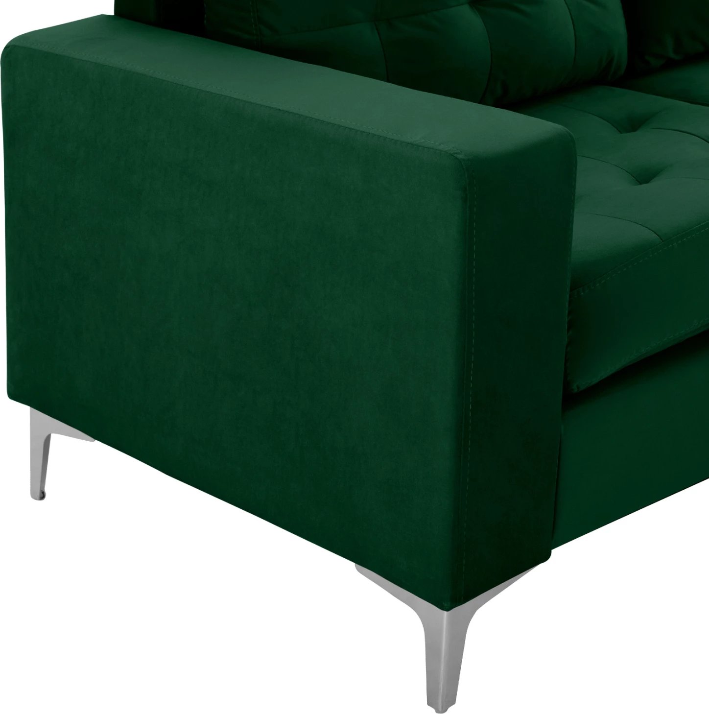 Divan qoshe i kthyeshëm, Santino FH3152.13, kadife jeshile, 190x75-128x82 cm
