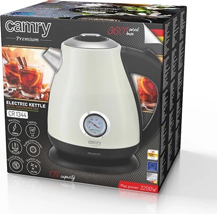 Zierëse uji elektrike, Adler, CR 1344, 1.7L, me termometër, krem