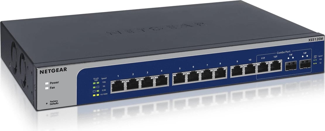 Switch, Netgear, XS512EM-100EUS, 12 porta 10G Multi-Gig me 2 SFP+, argjendtë