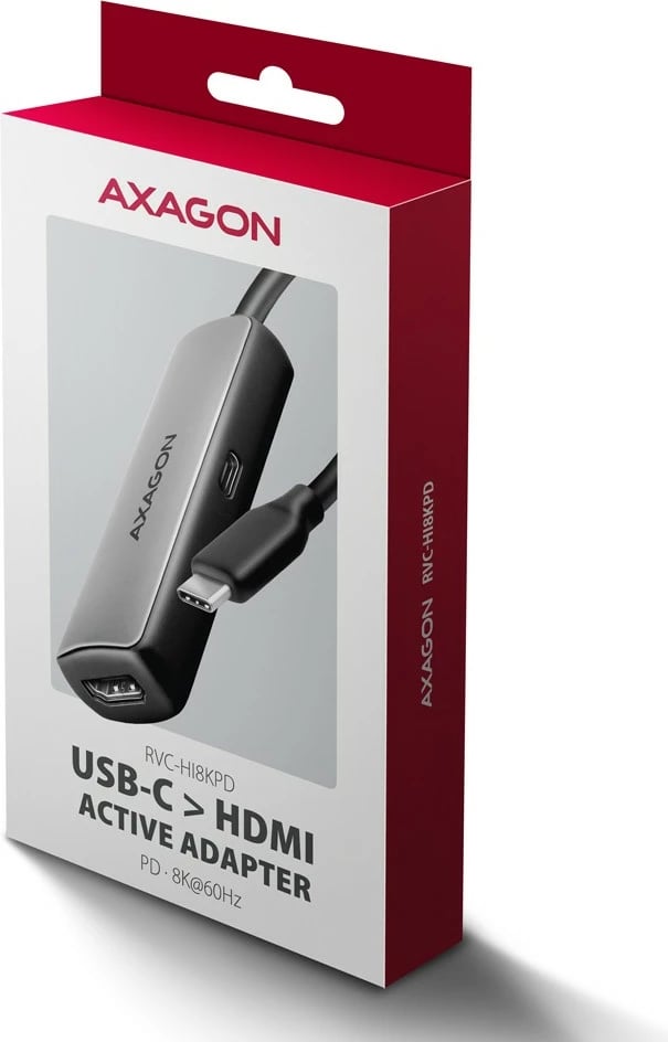 Adapter USB-C në HDMI AXAGON RVC-HI8KPD, 8K/60Hz, 16cm, Gri