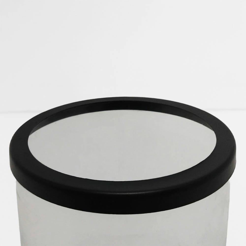 Mbajtës qirinjsh TITUL, alumin i zi, xham transparent, 16x16x22 cm