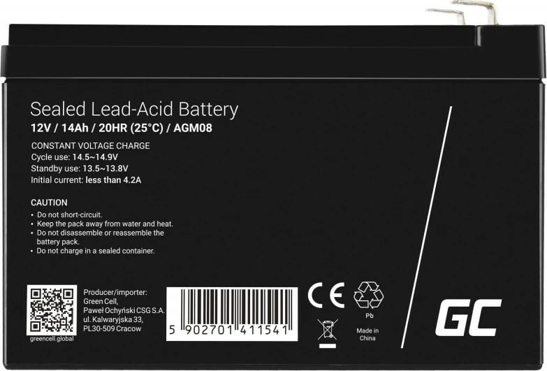 Bateri Green Cell AGM08, RC,12V, e zezë