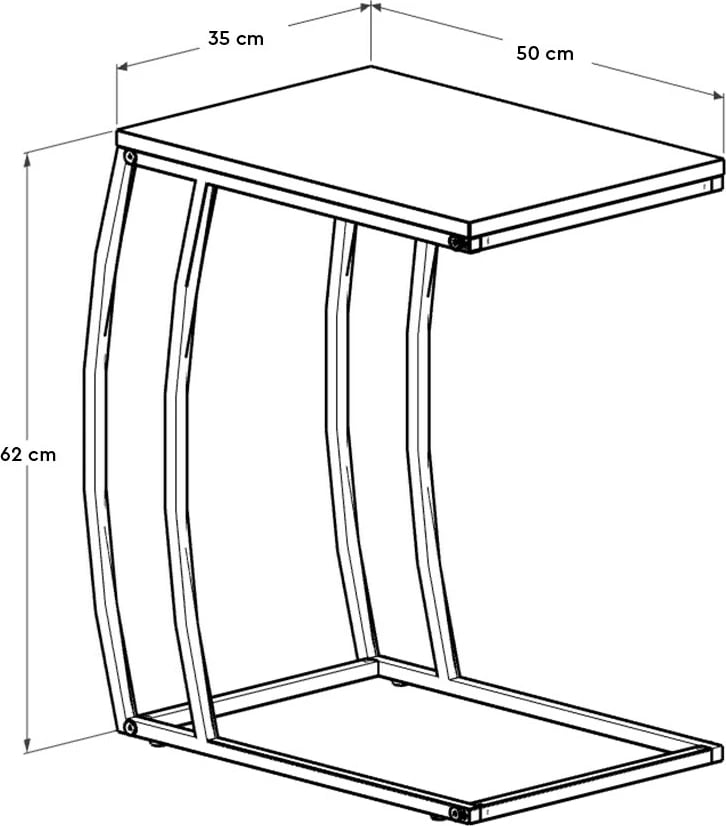 Tavolinë anësore Hanah Home, SHP-908-TT-1, ngjyrë arre dhe e zezë