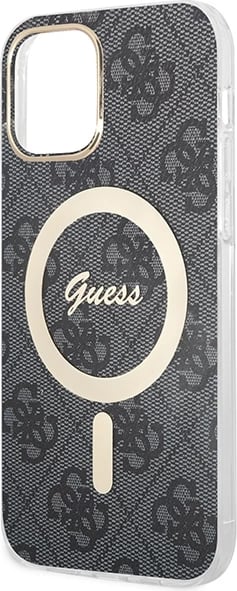 Set mbështjellës Guess GUBPP12MH4EACSK me karikues wireless për iPhone 12/12 Pro, MagSafe, zi