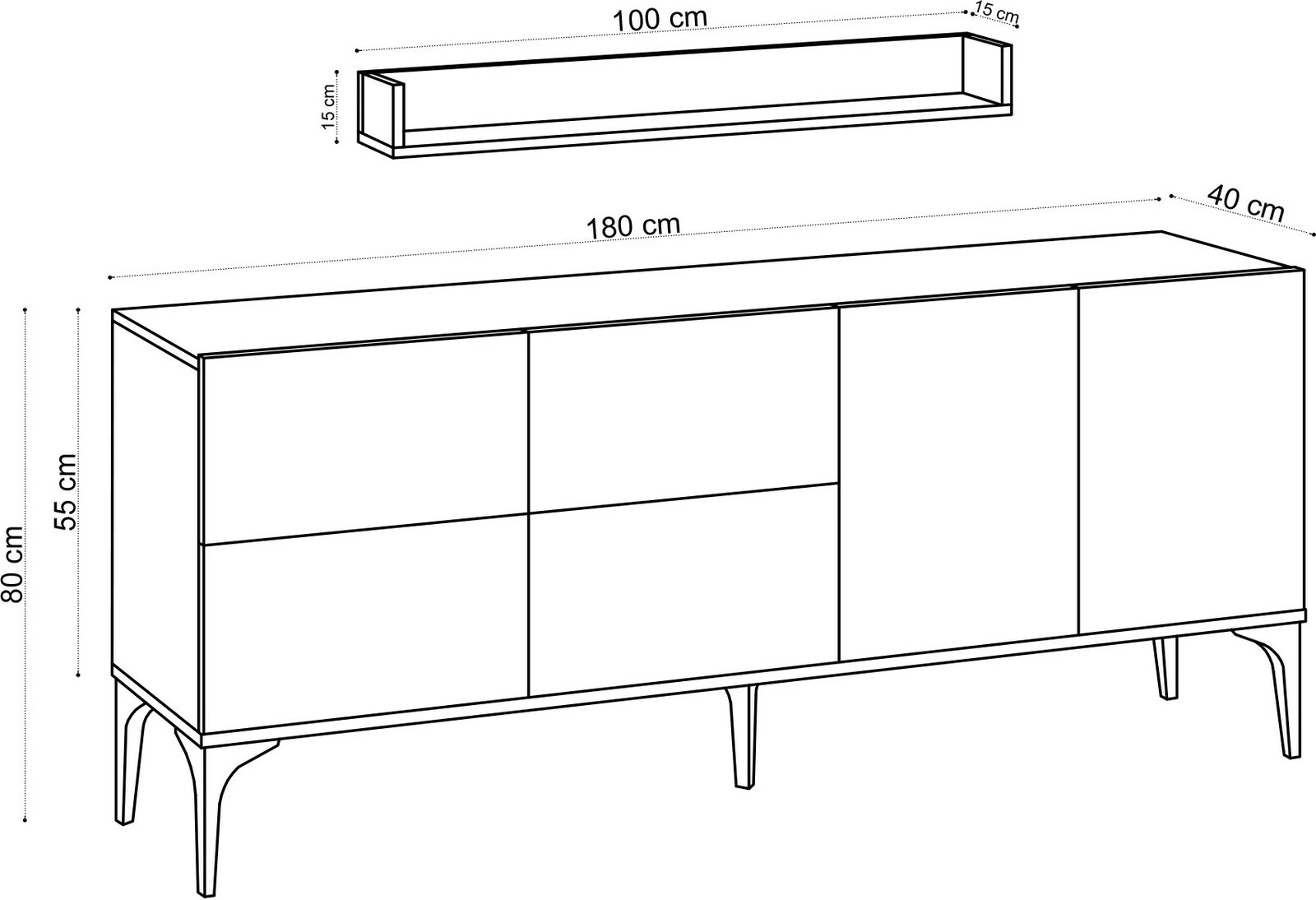 Konsol Stella, ngjyrë Sapphire Oak, Hanah Home