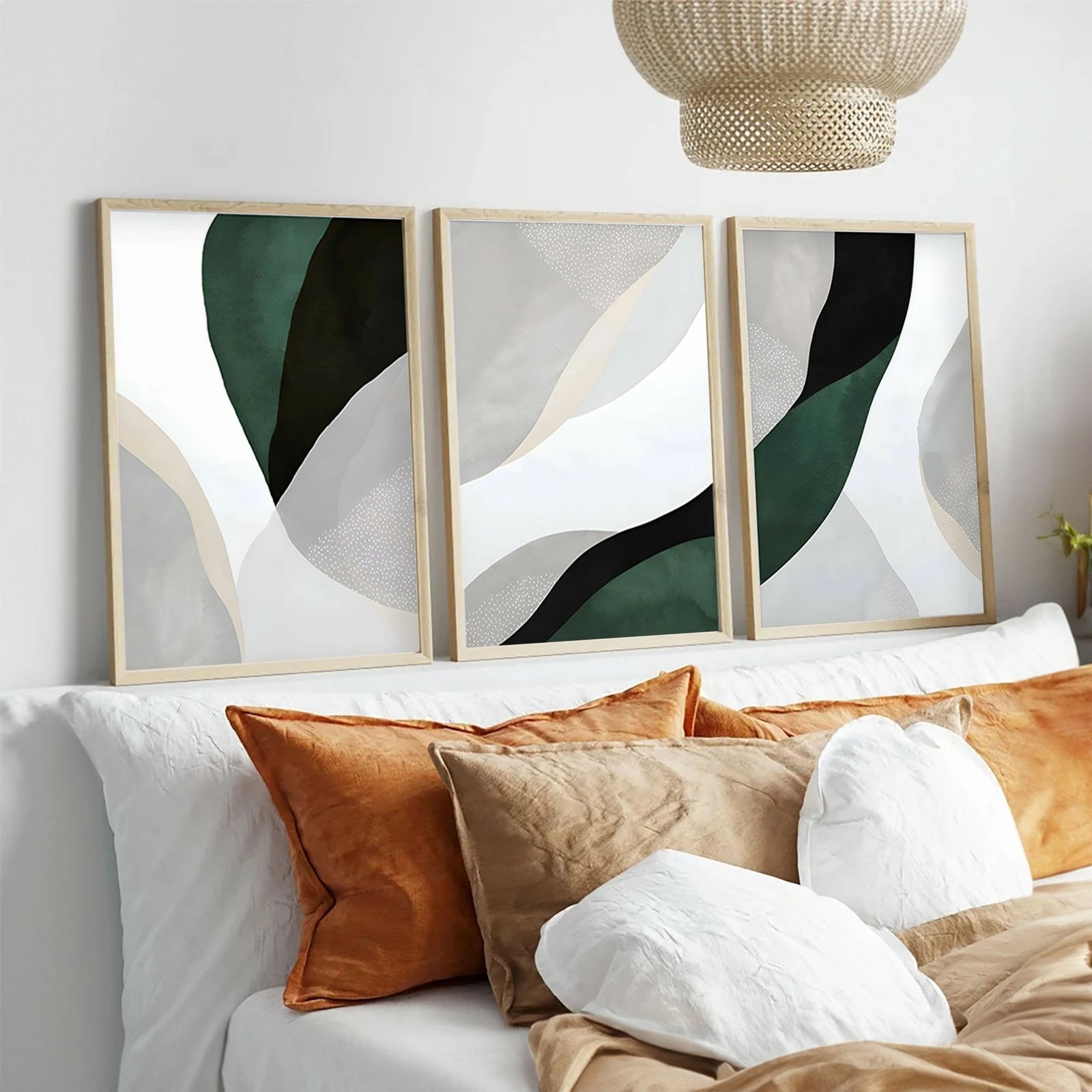 Pikturë dekorative me kornizë MDF (3 copë), Wallity, Huhu229, 50x35cm