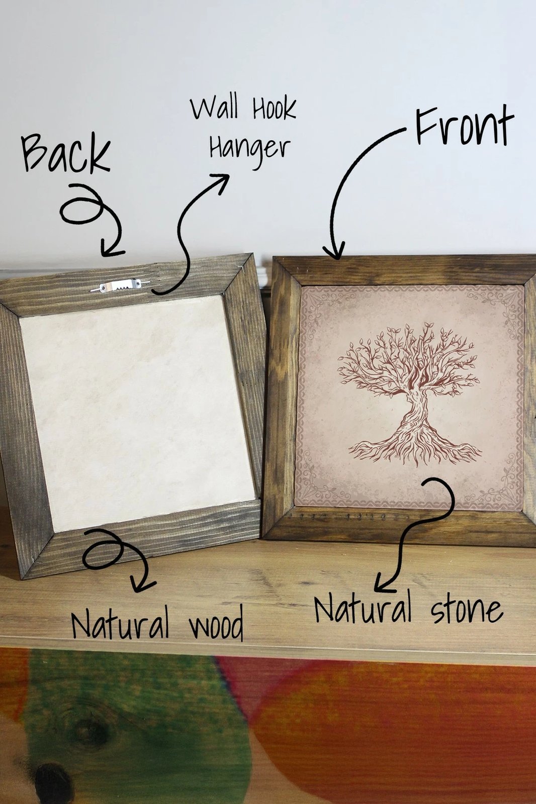 Pikturë dekorative me kornizë, Wallity, Ersytastablo4-16, shumëngjyrëshe, 15.5x15.5cm