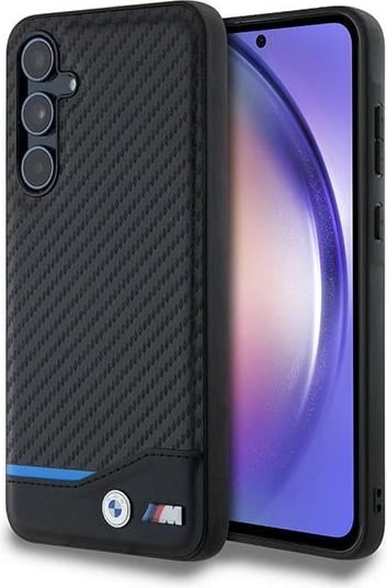 Mbështjellës BMW Leather Carbon për Samsung Galaxy A55, i zi