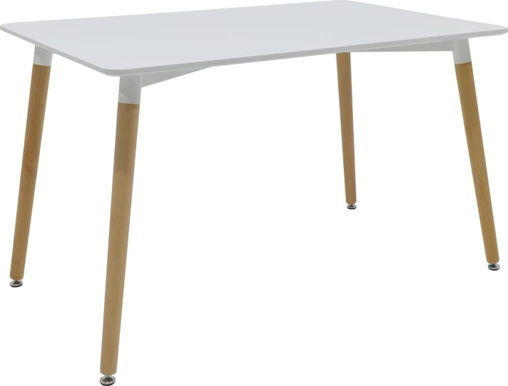 Tavolinë me karrige Ezra-Natali, set prej 5 copë, ngjyrë e bardhë-natyrale, 120x80x76cm