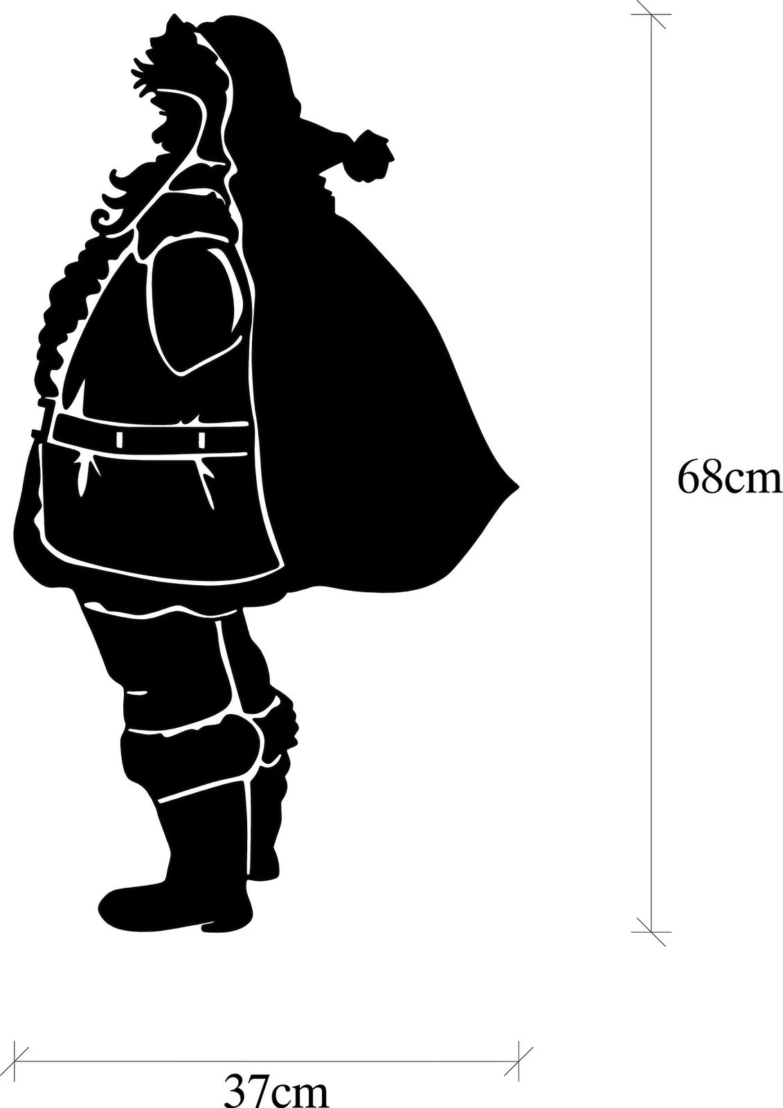 Aksesor dekorativ metalik për mur, Wallity, i zi, XMASBLACK - 005