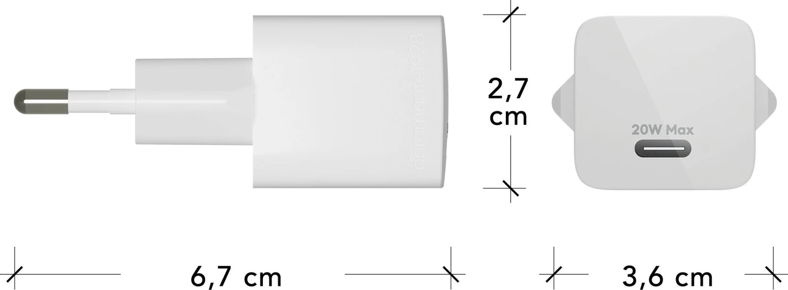 Karikues muri dbramante1928 USB-C 20W, i bardhë