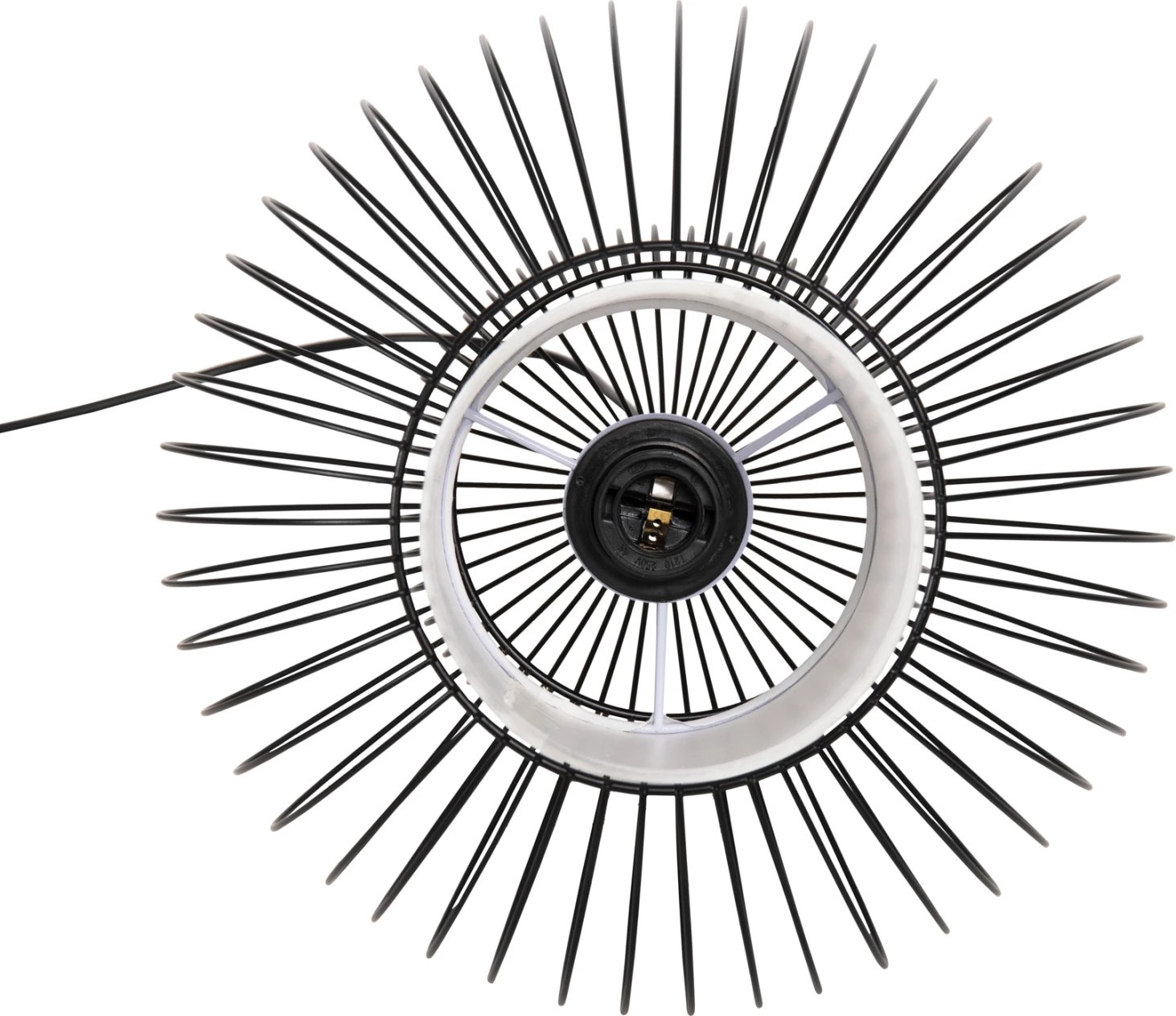 Llambë varëse tavani FH4185, metal i zi, pëlhurë e bardhë, Φ30x115H cm Llambë varëse tavani FH4185, metal i zi, pëlhurë e bardhë, Φ30x115H cm