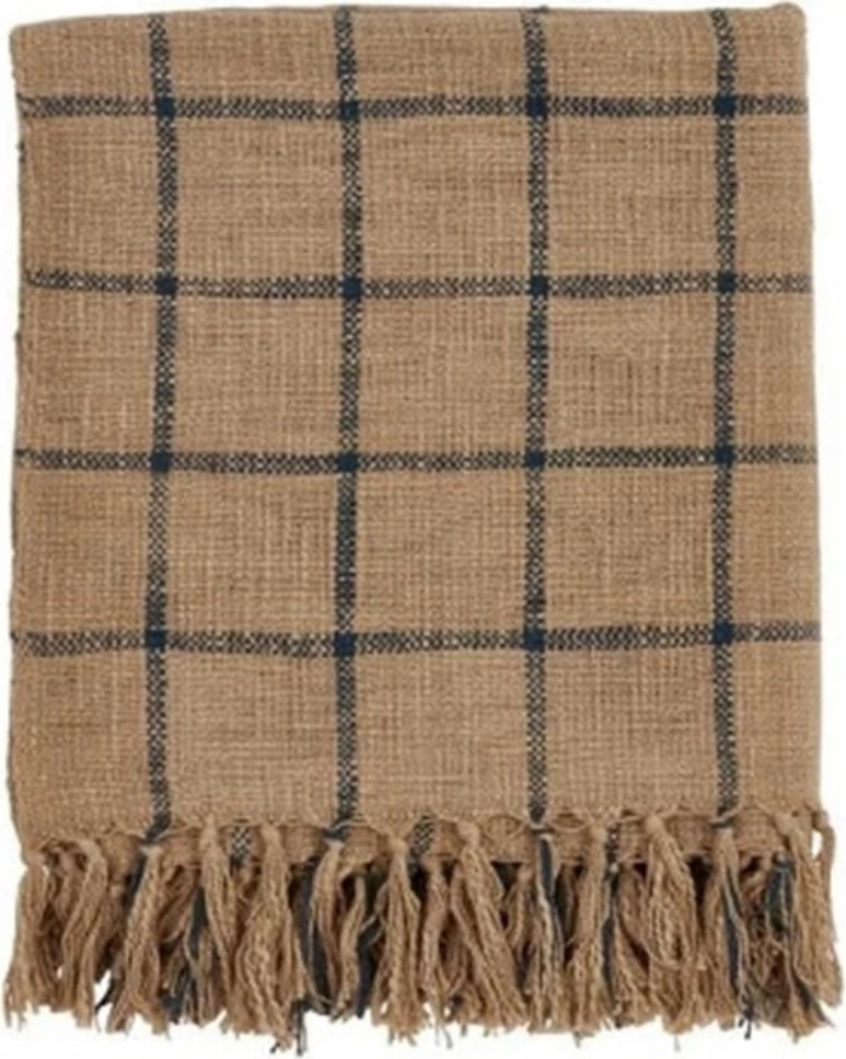 Batanije dekorative Sand, pambuk-poliester, karamel e zezë, 130x170cm