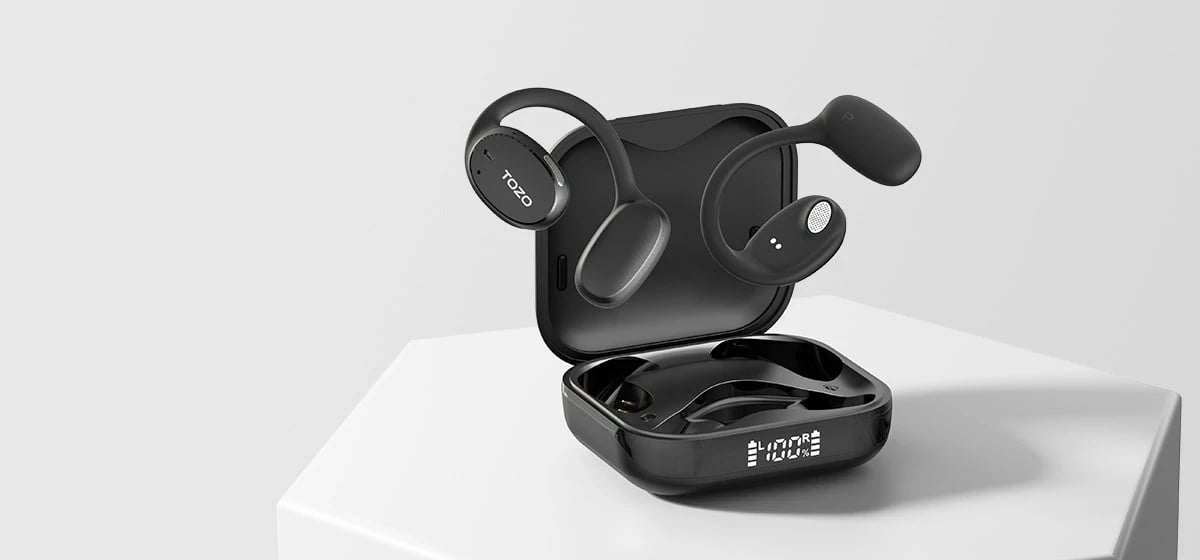 Kufje TOZO OpenEgo TWS Bluetooth, USB Type-C, Zezë