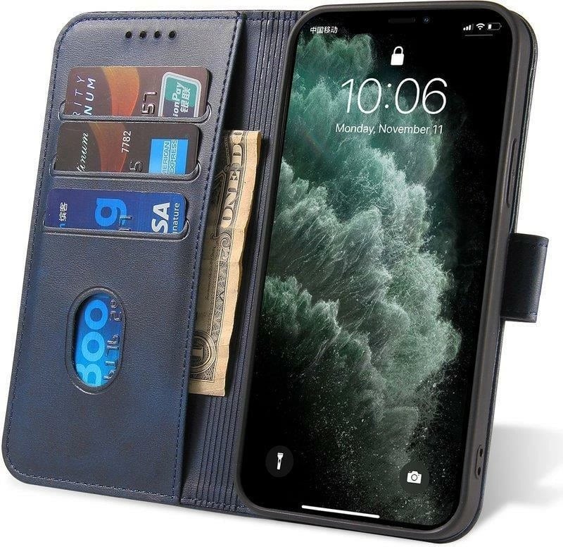 Mbështjellës Hurtel Magnet Case flip cover me stand, për Xiaomi Redmi Note 11 Pro+ 5G / 11 Pro 5G / Mi 11i HyperCharge / POCO X4 NFC, Blu