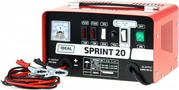 Karikues baterie IDEAL SPRINT 20, 12/24V, 20A, Ca/Ca, i kuq