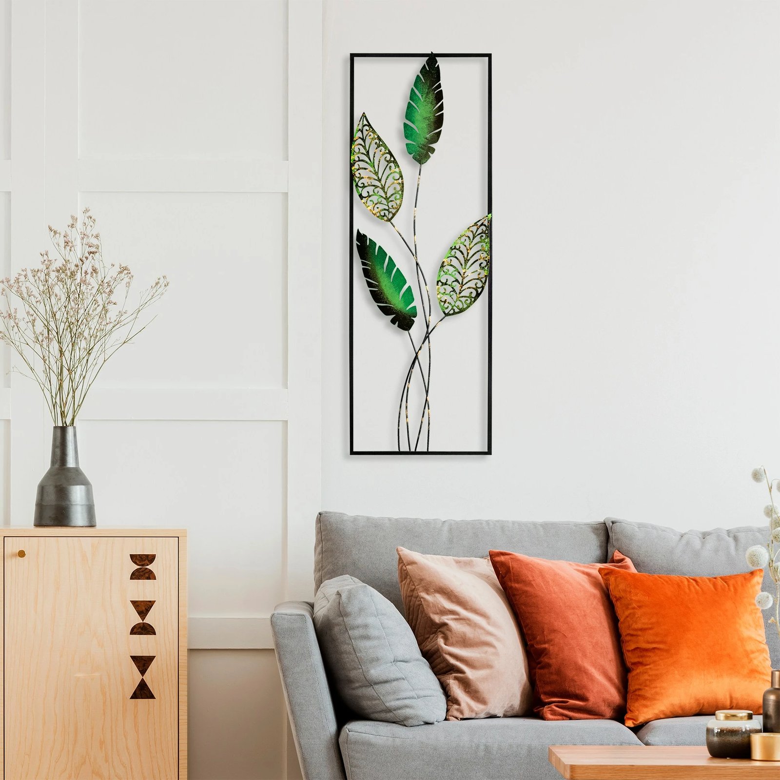 Aksesor dekorativ metalik për mur, Wallity Timeyi 3, shumëngjyrësh, 32x90cm