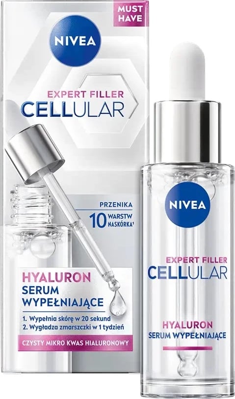 Serum për fytyrë për femra Nivea Cellular Expert Filler Hyaluron, 30ml