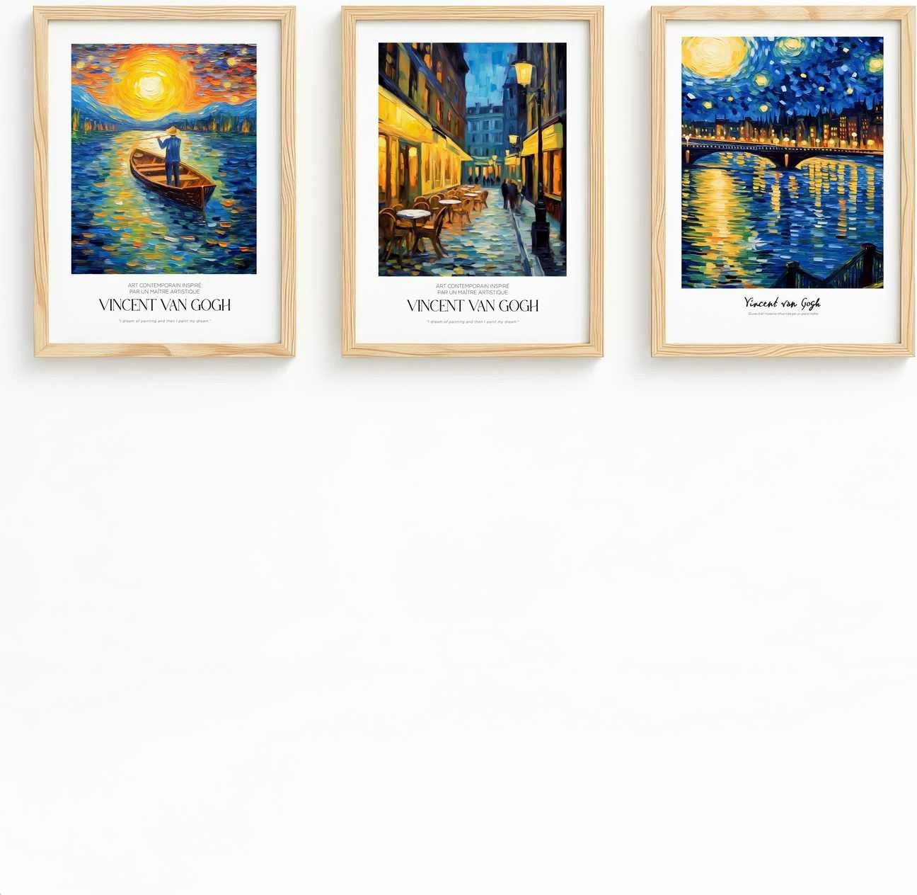 Set pikturash dekorative me kornizë, MDF, shumëngjyrëshe, Wallity, Huhu527, 20x30cm, 3 copë