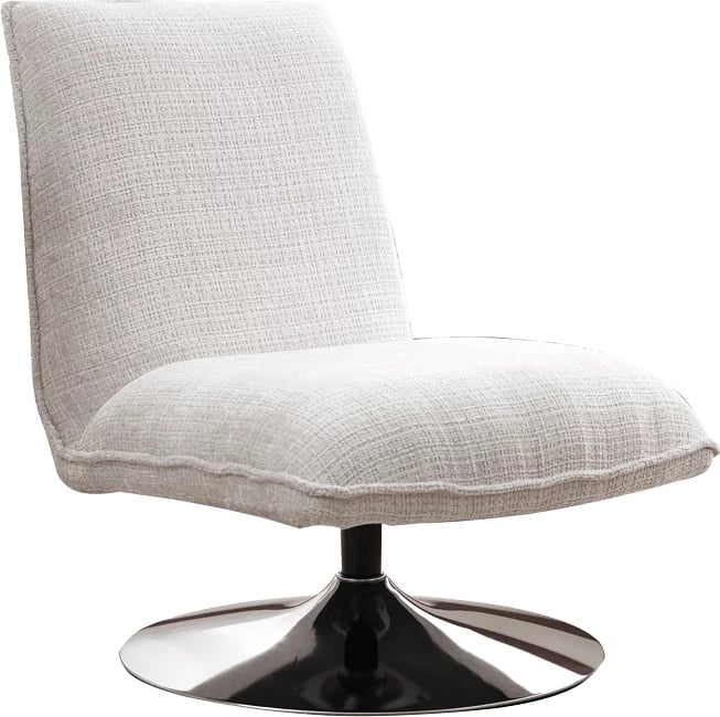 Karrige rrotulluese Remona, ngjyrë krem, këmbë kromi, 63x80x80 cm