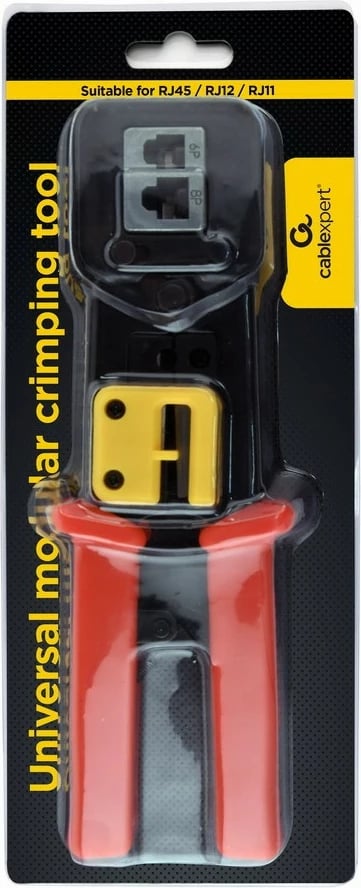 Krimpuese kabllosh Gembird T-WC-05, për RJ45/RJ12/RJ11, me prerës dhe zhveshës, e kuqe