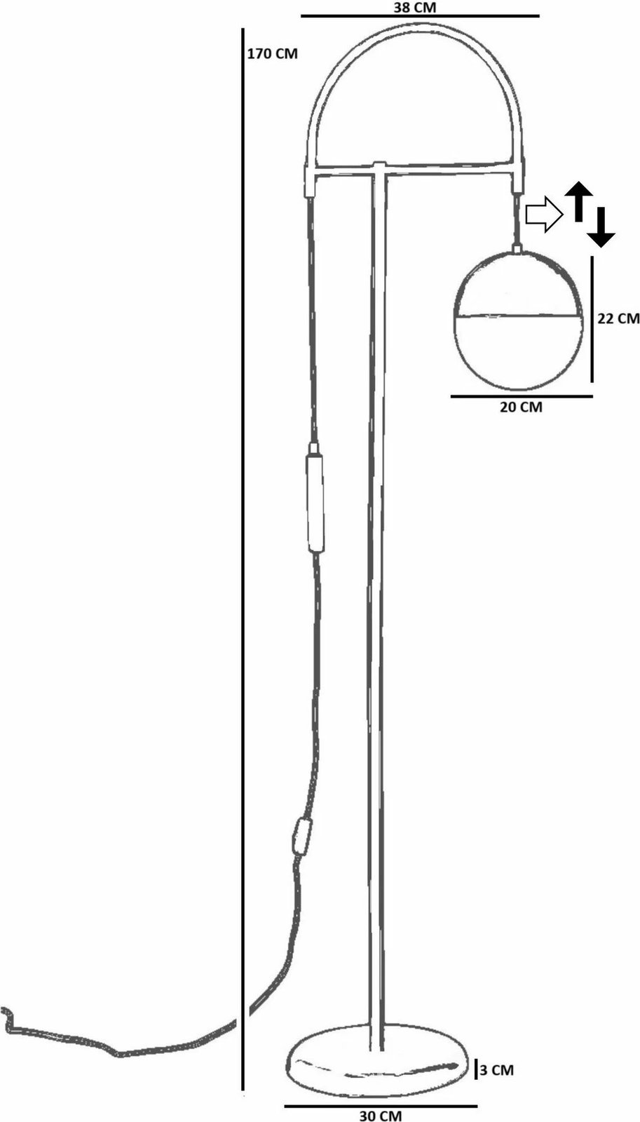 Llambë dyshemeje Opviq, 8958-5, e bardhë dhe portokalli