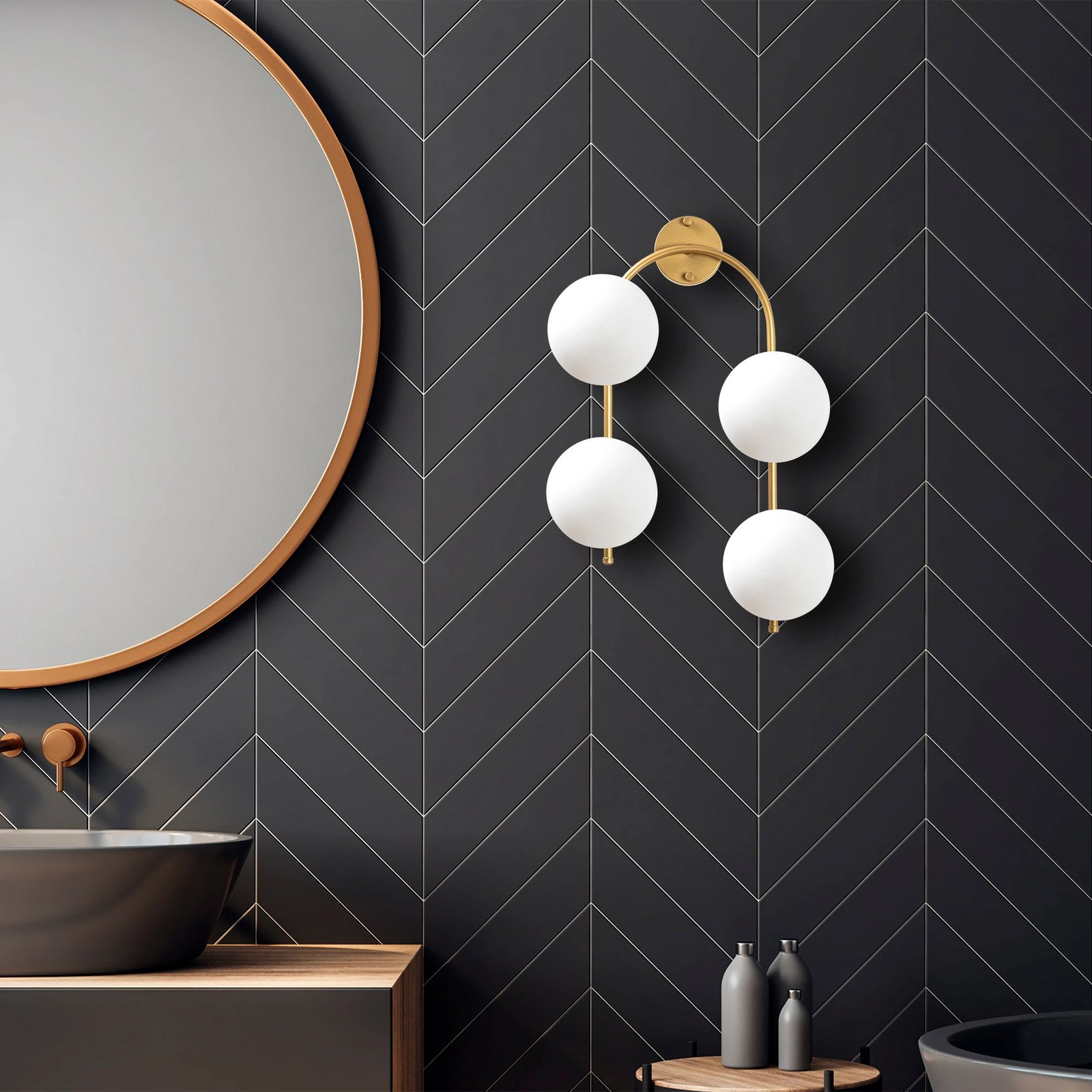 Llambë muri Opviq, Jewel - 10605, ngjyrë ari me shkëlqim