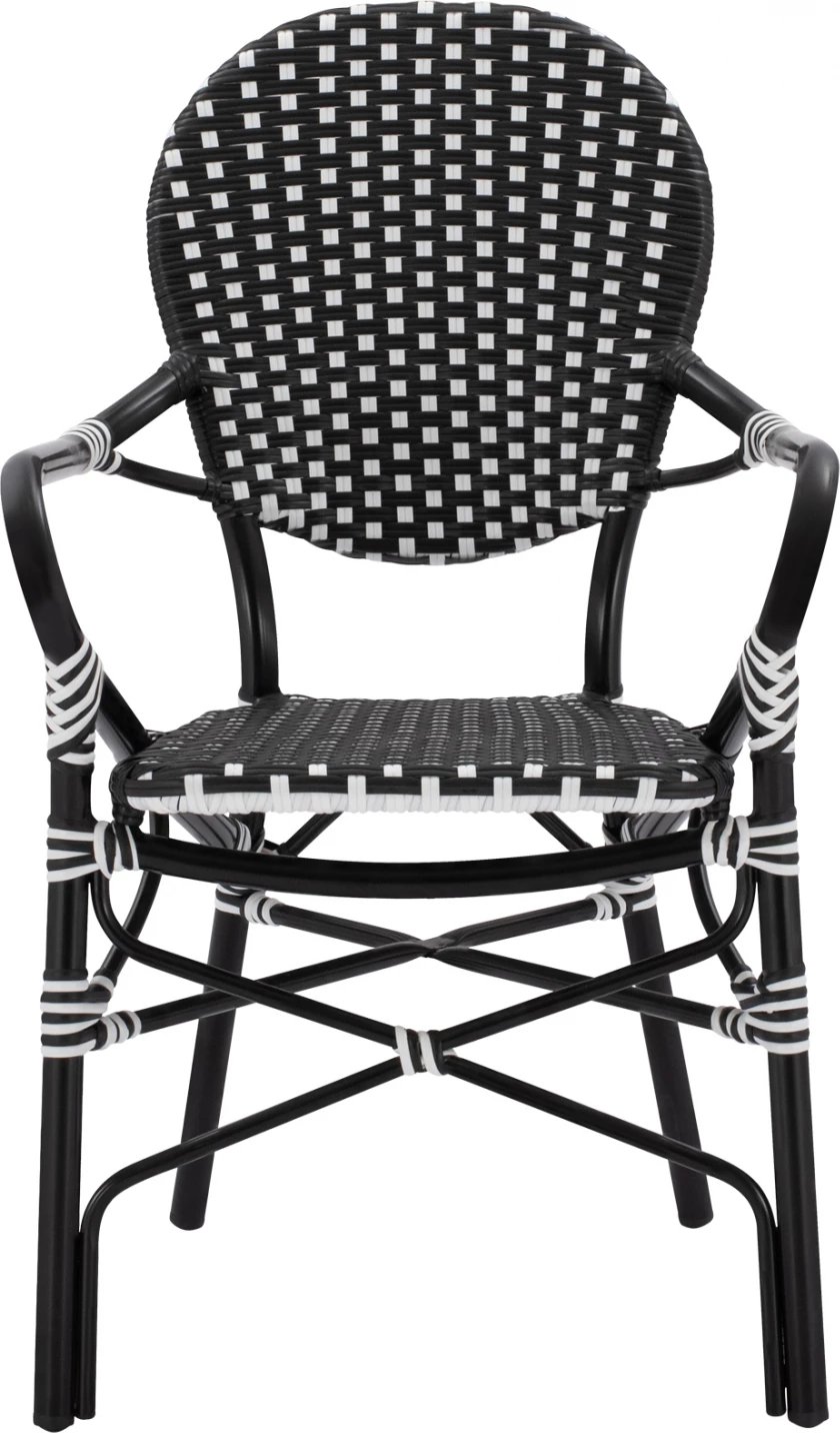 Karrige alumini me pamje bambuje, me thurje të zezë dhe të bardhë, FH5793.02, 56x63x96 cm