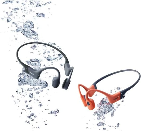 Kufje sportive Shokz OpenSwim Pro S711GY, me përçim kockor, pa mbulim të veshit, gri