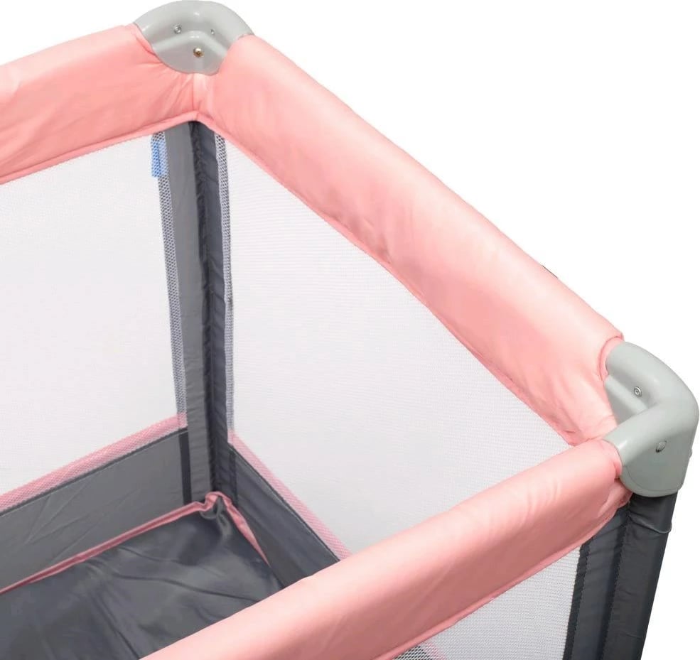 krevat udhëtimi dhe park lojërash Baby Mix Elephants 120x60 cm me nivel të varur, me rrota me frena, blu