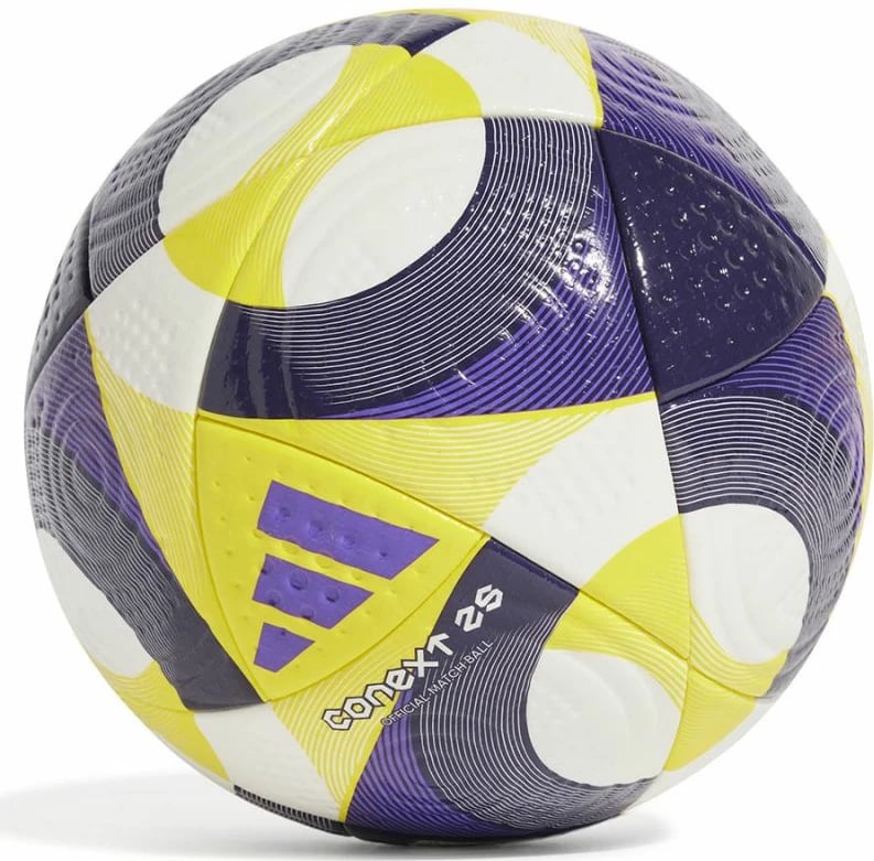 Top për futboll adidas, unisex, bardhë-vjollcë-verdhë Top për futboll adidas, unisex, bardhë-vjollcë-verdhë