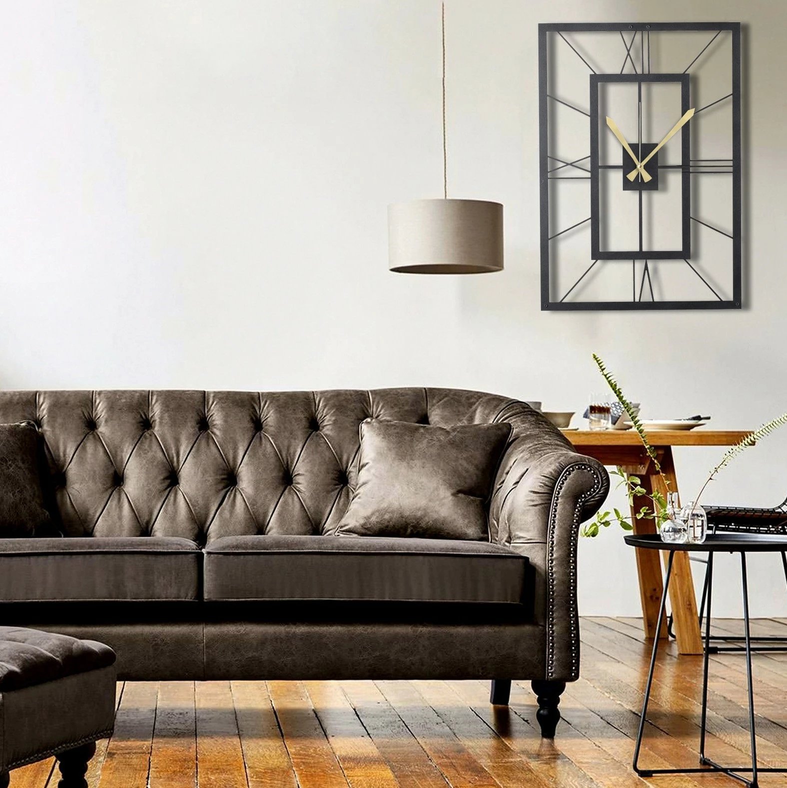 Orë muri dekorative prej metali, Wallity, November, e zezë, 49x34.5cm