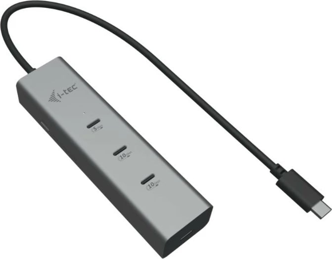 HUB USB-C i-tec C31HUBMETAL8KPDPRO, 5 porta, video 8K, Power Delivery 85W, Argjend
