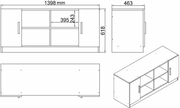 Set mobiljesh për zyre Hanah Home, Vo10-Ba, ngjyrë arre dhe antracit